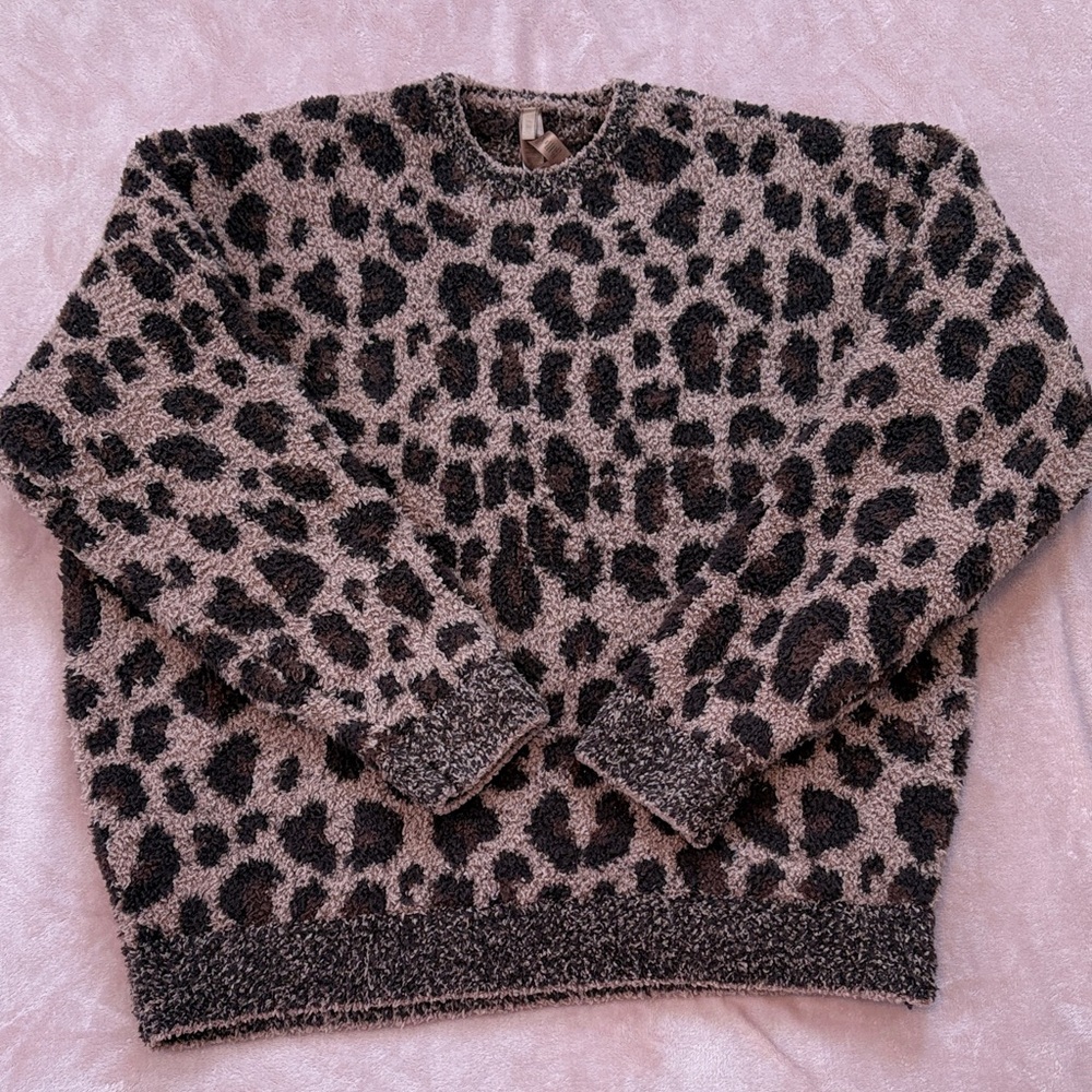 Skims cozy leopard pullover